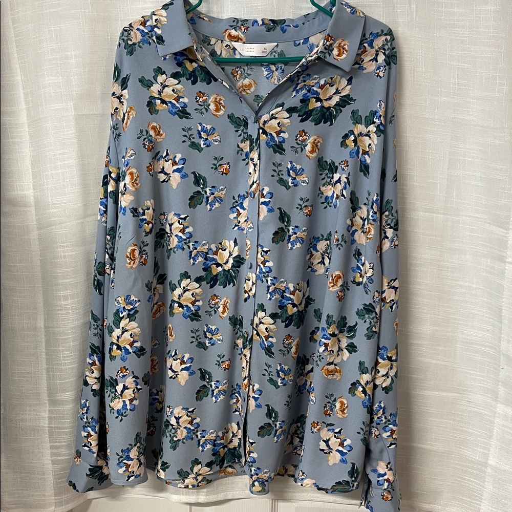 Plus Size LC Lauren Conrad Collared Button-Front Shirt 3X - Picture 5 of 9